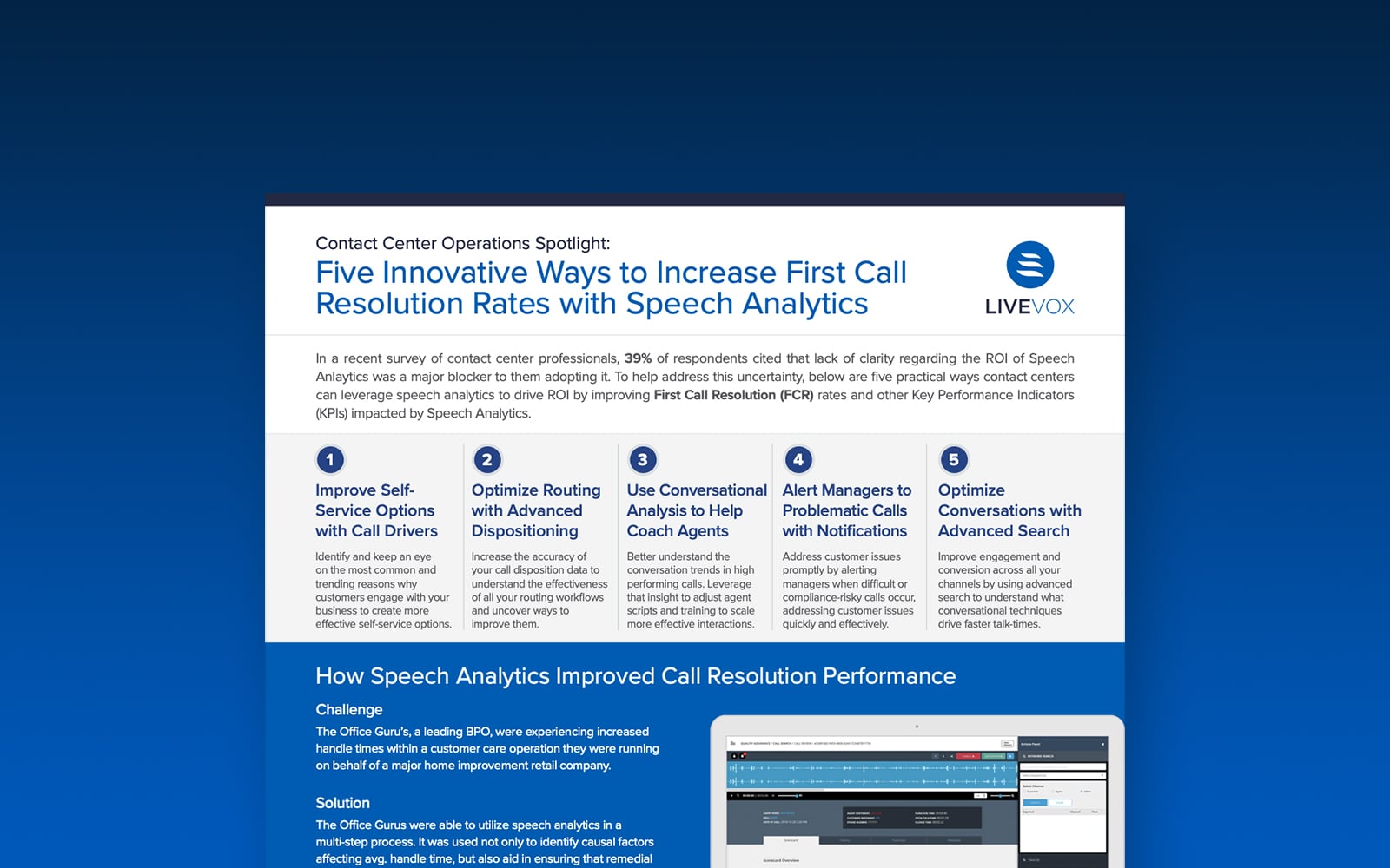 Operations Spotlight: 5 Innovative Ways to Increase First Call Resolution Rates with Speech Analytics
