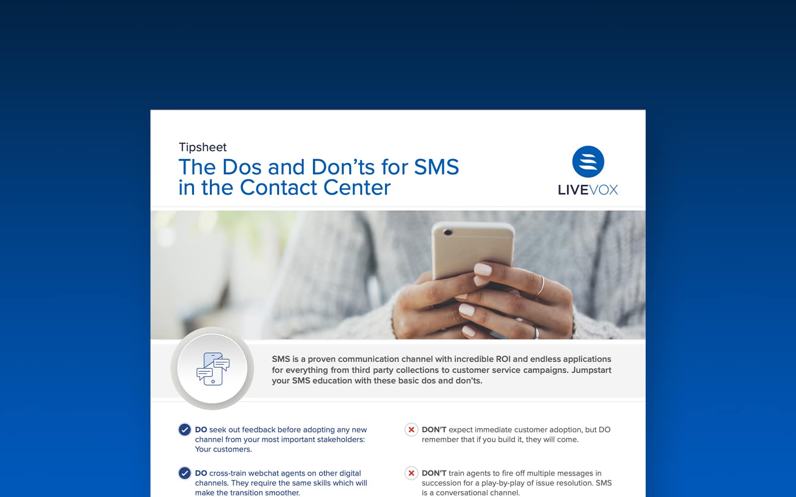 Tip Sheet: SMS Do's and Dont's