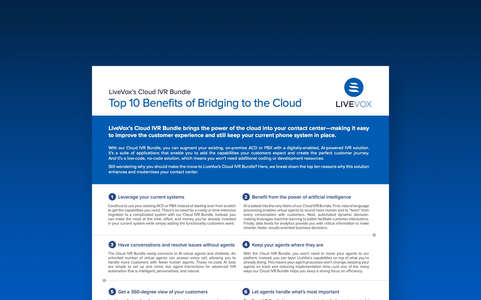 Tip Sheet: 10 Benefits Bridging To Cloud