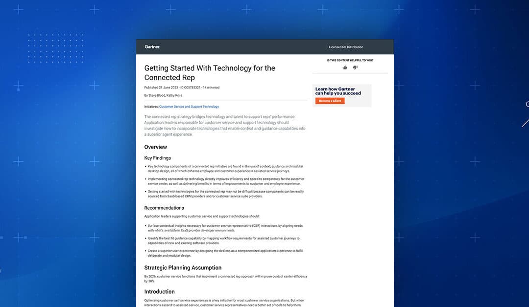 LiveVox [Gartner® Report / Getting Started With Technology for the Connected Rep]